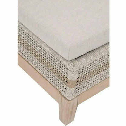 Tapestry Outdoor Chaise Lounge Teak Wood and Rope-Outdoor Chaises-Essentials For Living-LOOMLAN