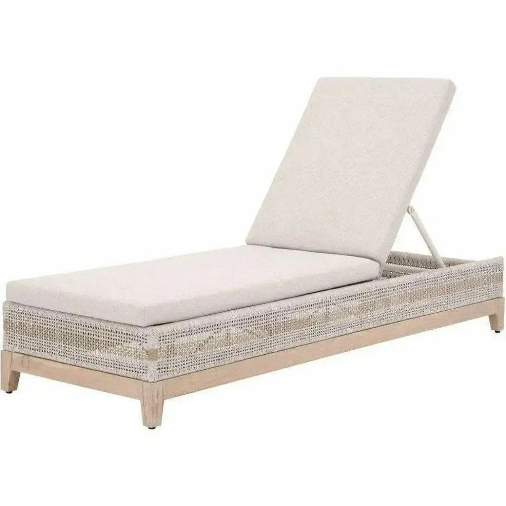 Tapestry Outdoor Chaise Lounge Teak Wood and Rope-Outdoor Chaises-Essentials For Living-LOOMLAN