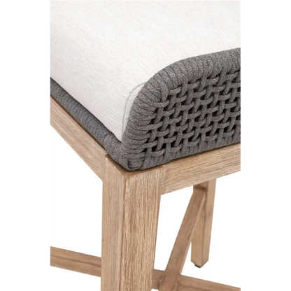 Tapestry Wood Frame Dove Rope Barstool - LOOMLAN - Essentials For Living - Bar Stools