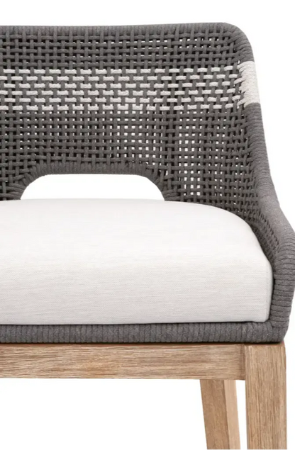 Tapestry Wood Frame Dove Rope Counter Stool - LOOMLAN - Essentials For Living - Counter Stools