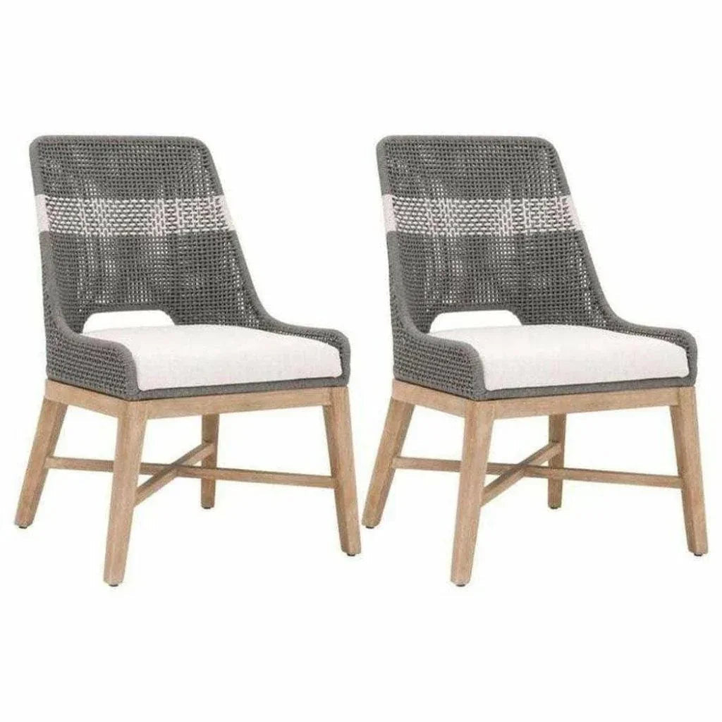 Tapestry Woven Rope Armless Dining Chair 2PC - LOOMLAN - Essentials For Living - Dining Chairs