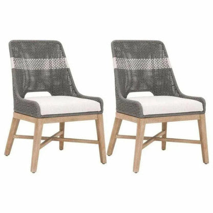 Tapestry Woven Rope Armless Dining Chair 2PC - LOOMLAN - Essentials For Living - Dining Chairs