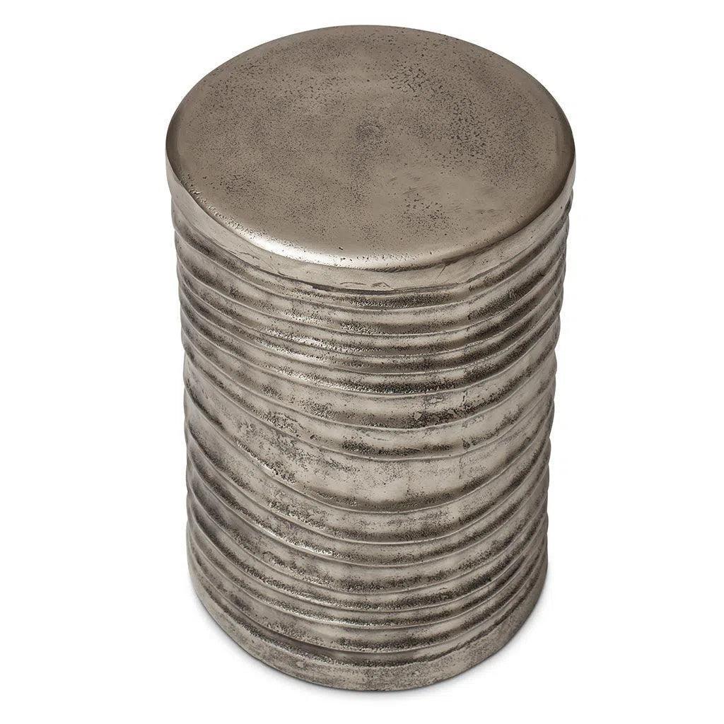 Tara Reclaimed Aluminum Stool - LOOMLAN - Urbia - Poufs and Stools