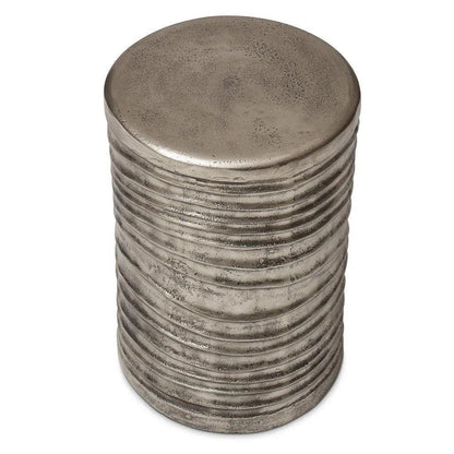 Tara Reclaimed Aluminum Stool - LOOMLAN - Urbia - Poufs and Stools