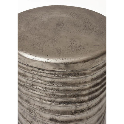 Tara Reclaimed Aluminum Stool - LOOMLAN - Urbia - Poufs and Stools