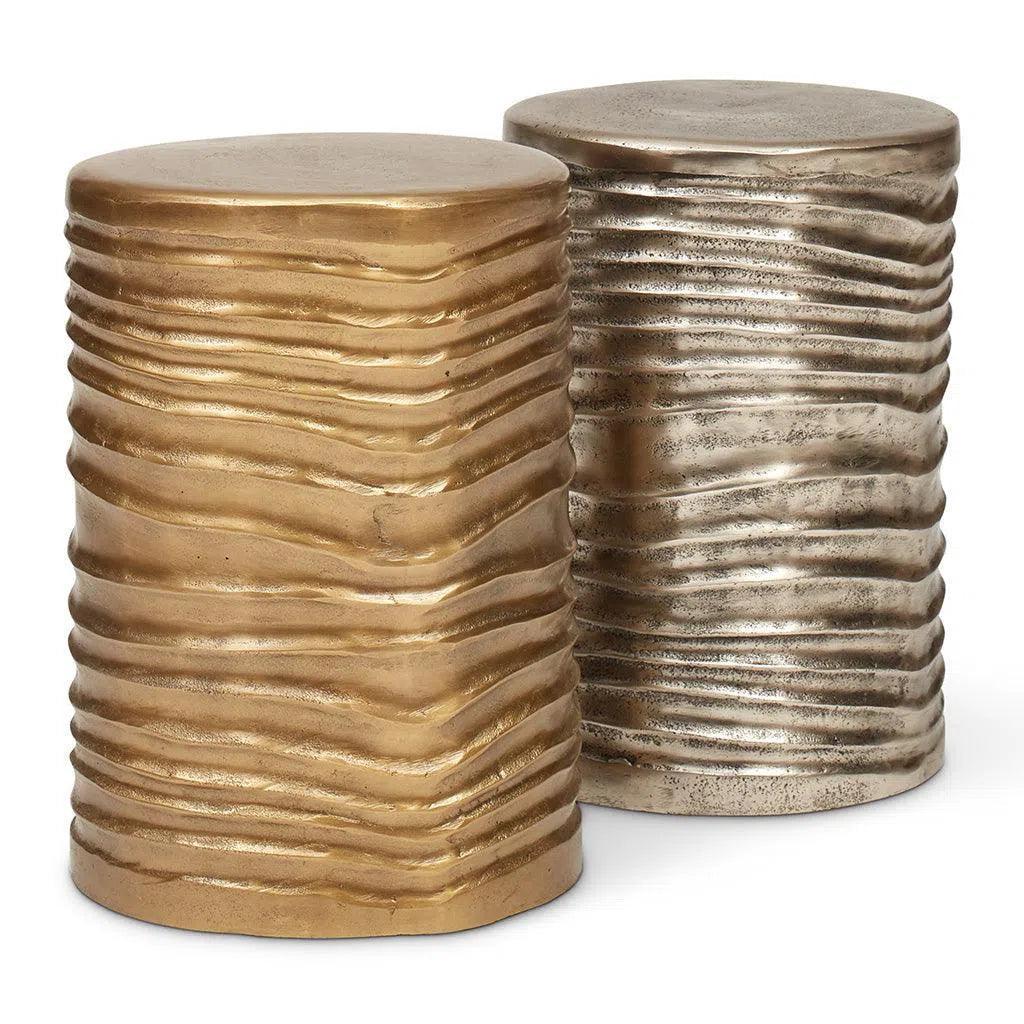 Tara Reclaimed Aluminum Stool - LOOMLAN - Urbia - Poufs and Stools