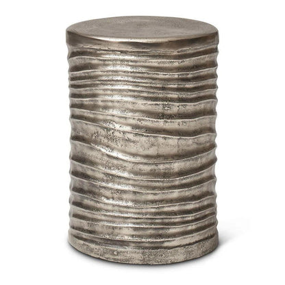 Tara Reclaimed Aluminum Stool - LOOMLAN - Urbia - Poufs and Stools