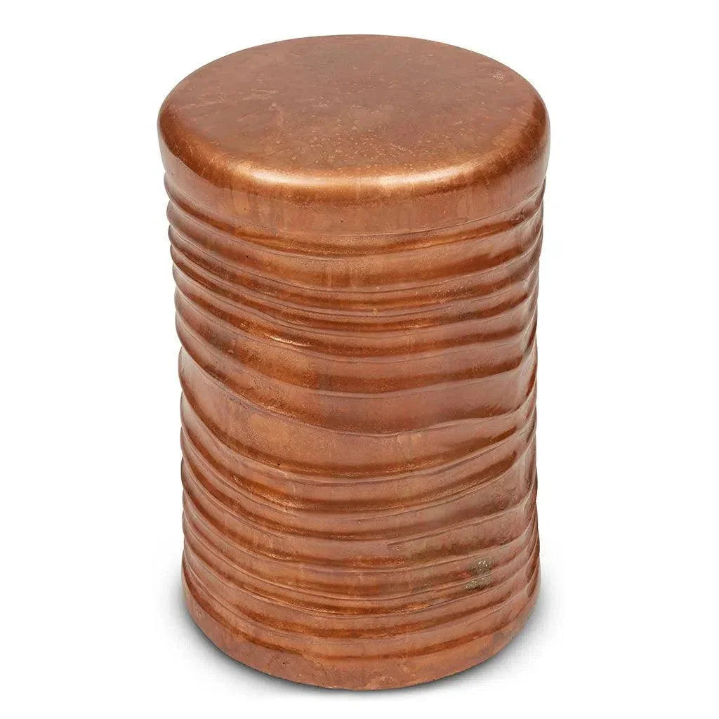 Tara Reclaimed Aluminum Stool - LOOMLAN - Urbia - Poufs and Stools