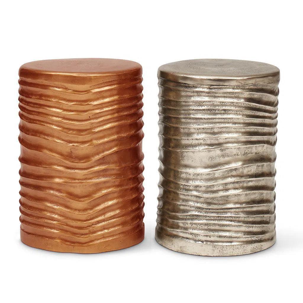 Tara Reclaimed Aluminum Stool - LOOMLAN - Urbia - Poufs and Stools