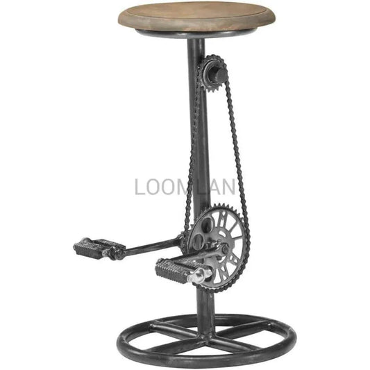 Industrial Counter Height Brown Cycle Stool - LOOMLAN - LOOMLAN - Counter Stools