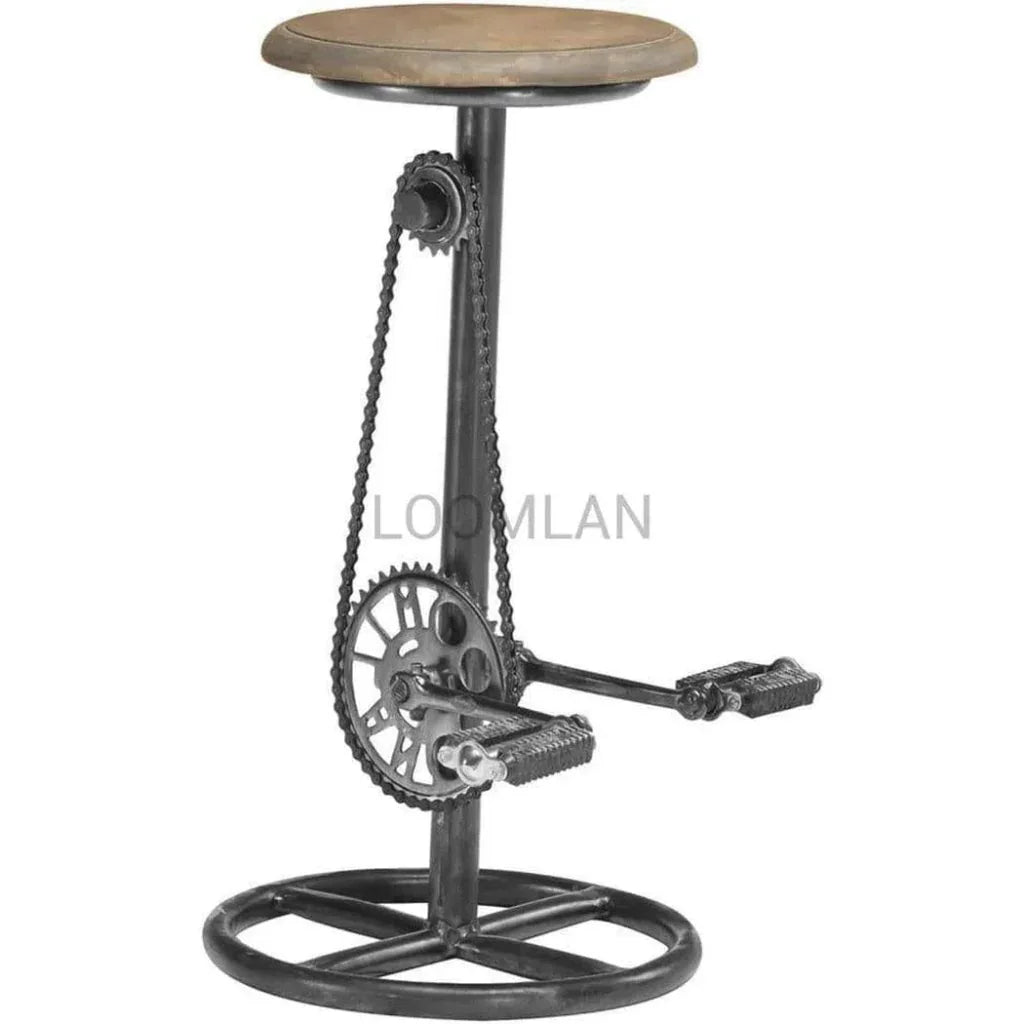 Industrial Counter Height Brown Cycle Stool - LOOMLAN - LOOMLAN - Counter Stools