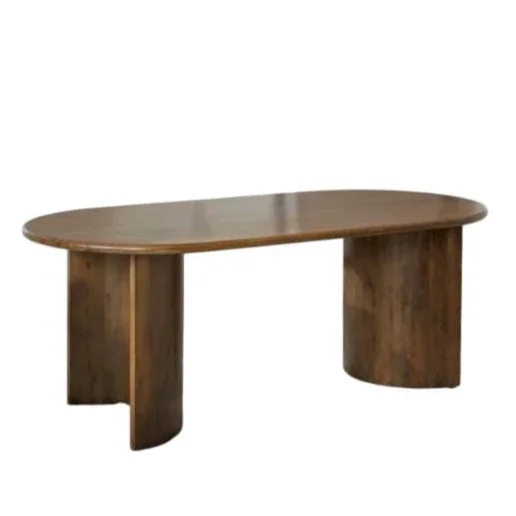 Tarniel Wooden Oval Dining Table-Dining Tables-LOOMLAN-LOOMLAN