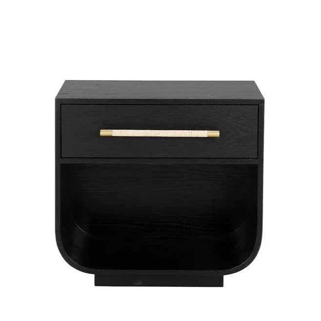 Tarrant Nightstand Black Raffia Handle - LOOMLAN - SUNPAN - Nightstands