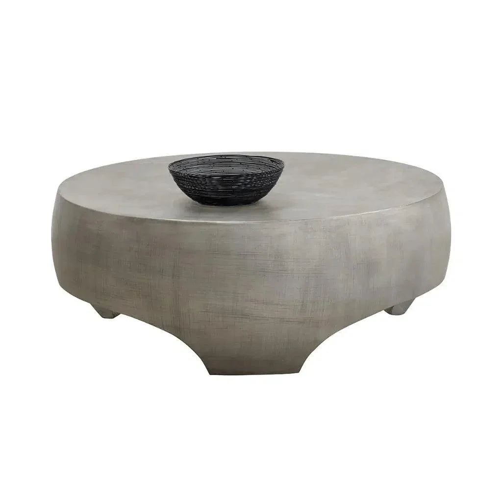 Tarsus Concrete Outdoor Round Coffee Table-Outdoor Coffee Tables-SUNPAN-LOOMLAN