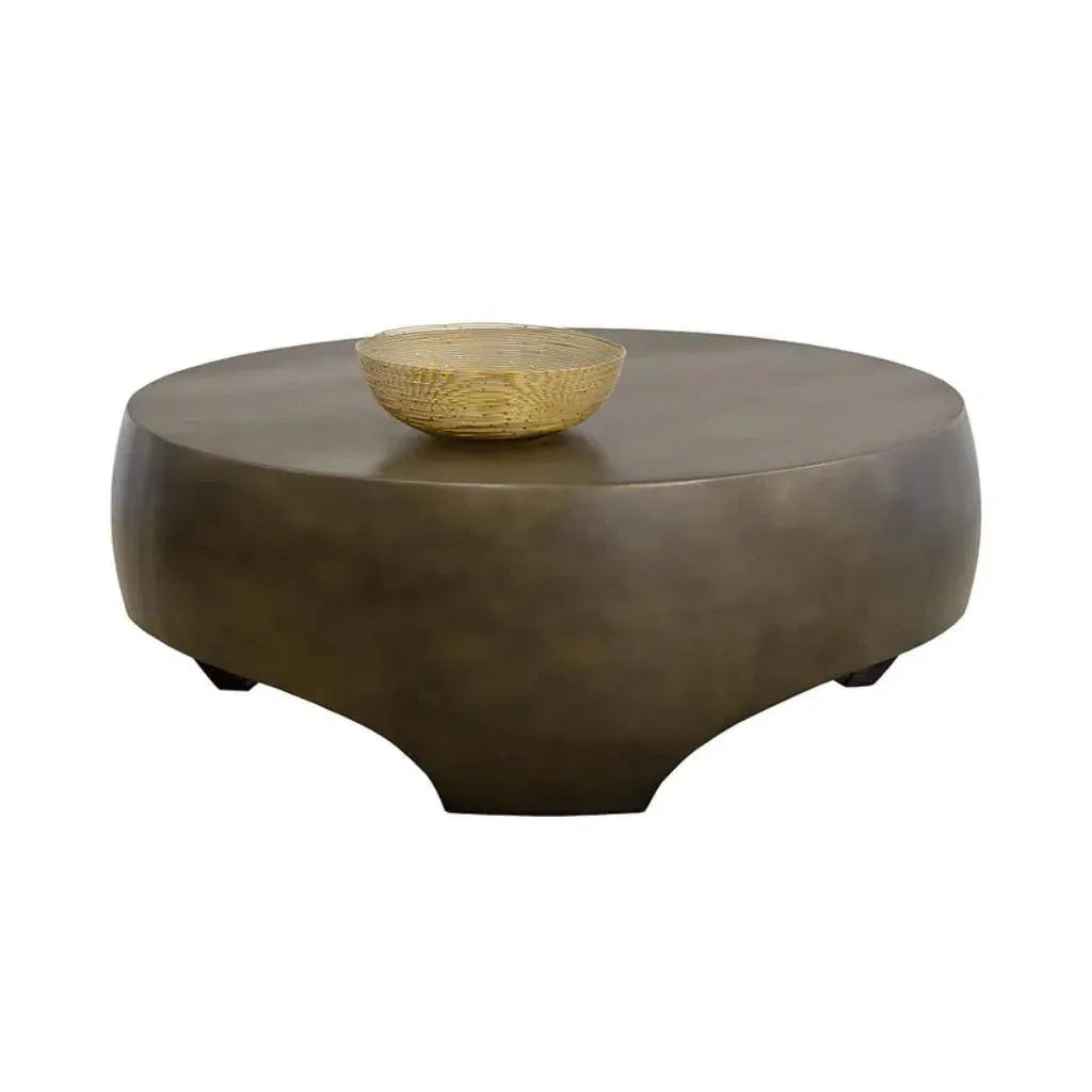 Tarsus Concrete Outdoor Round Coffee Table-Outdoor Coffee Tables-SUNPAN-LOOMLAN