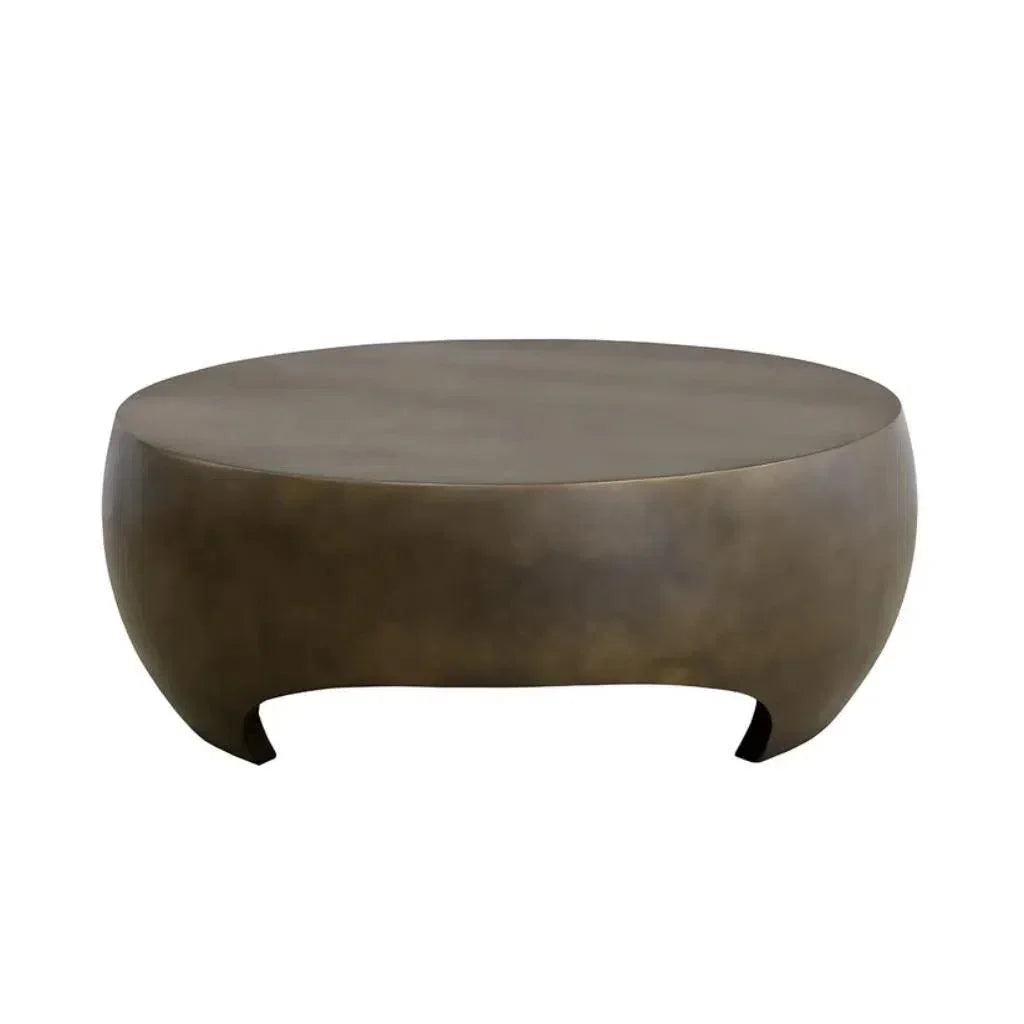 Tarsus Concrete Outdoor Round Coffee Table-Outdoor Coffee Tables-SUNPAN-LOOMLAN