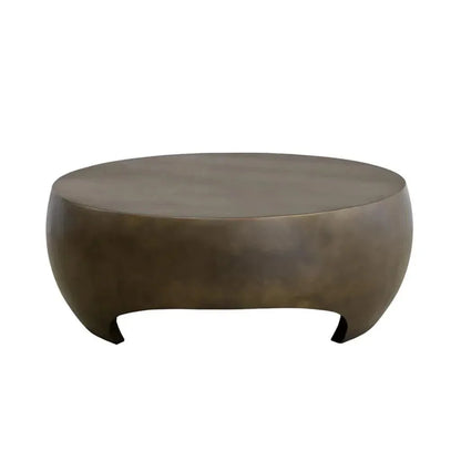 Tarsus Concrete Outdoor Round Coffee Table-Outdoor Coffee Tables-SUNPAN-LOOMLAN