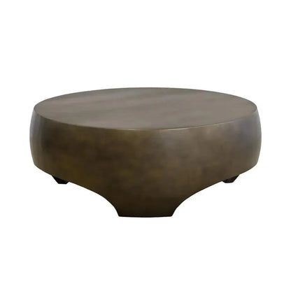 Tarsus Concrete Outdoor Round Coffee Table-Outdoor Coffee Tables-SUNPAN-Antique Bronze-LOOMLAN