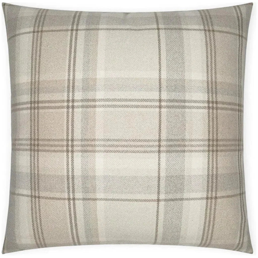 Tartan Buff Plaid Check Tan Brown Large Throw Pillow - LOOMLAN - D.V. Kap - Throw Pillows