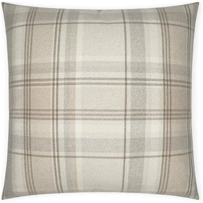 Tartan Buff Plaid Check Tan Brown Large Throw Pillow - LOOMLAN - D.V. Kap - Throw Pillows