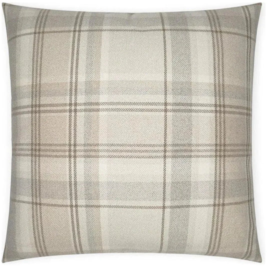 Tartan Buff Plaid Check Tan Brown Large Throw Pillow - LOOMLAN - D.V. Kap - Throw Pillows