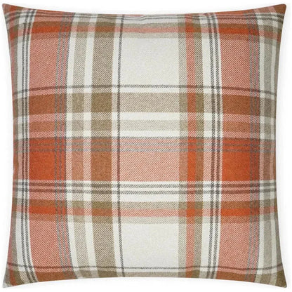 Tartan Plaid Check Brown Copper Large Throw Pillow - LOOMLAN - D.V. Kap - Throw Pillows