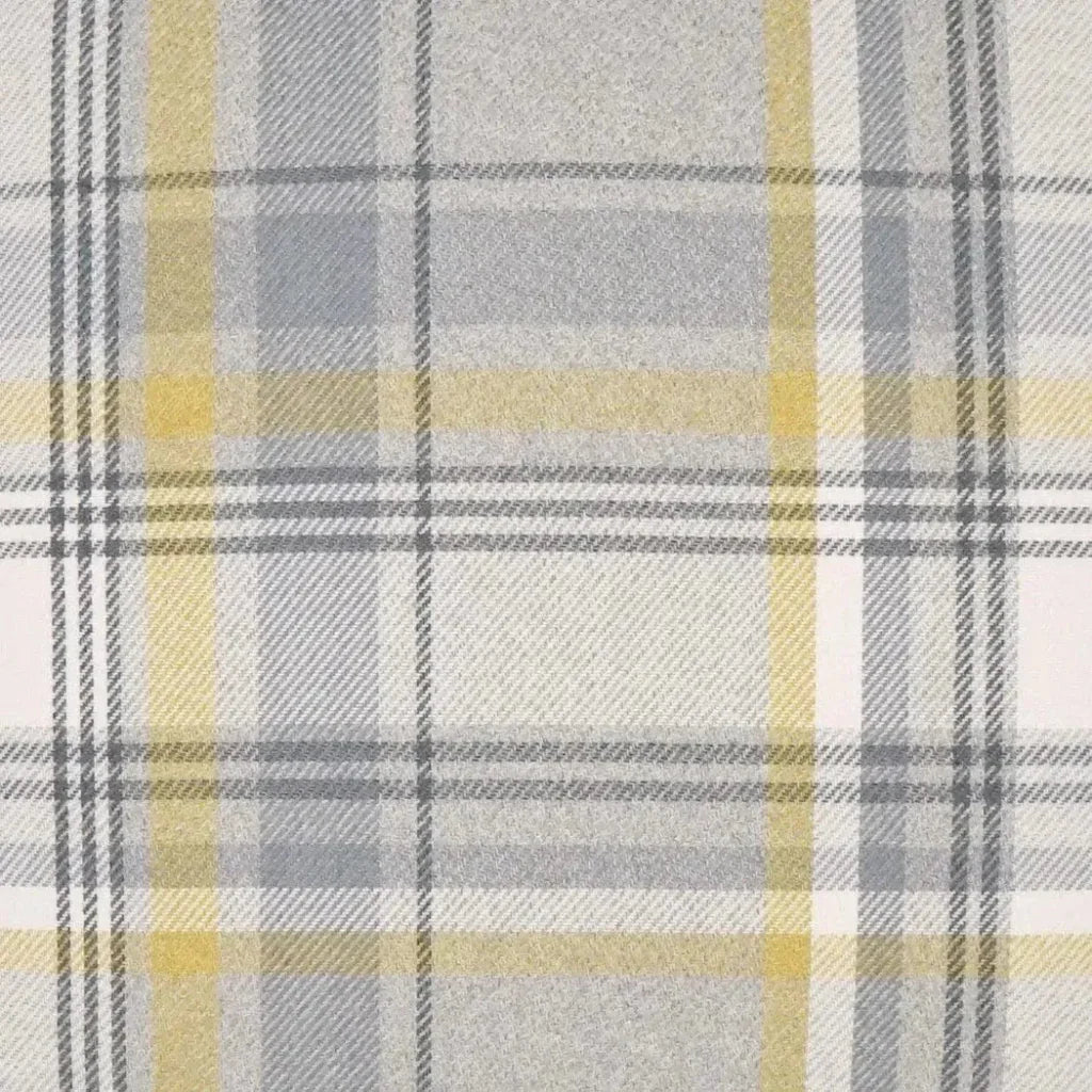 Tartan Plaid Check Yellow Grey Large Throw Pillow - LOOMLAN - D.V. Kap - Throw Pillows