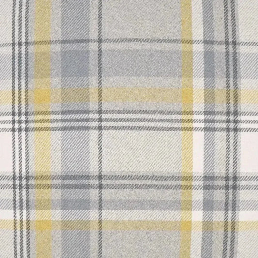 Tartan Plaid Check Yellow Grey Large Throw Pillow - LOOMLAN - D.V. Kap - Throw Pillows