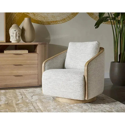 Tasia Fabric Swivel Lounge Chair - LOOMLAN - SUNPAN - Club Chairs