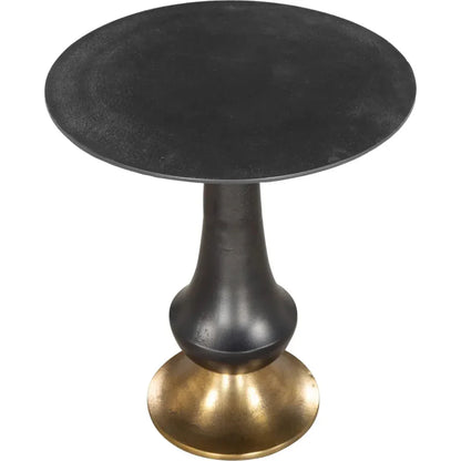 Tasse Aluminum Black Round Side Table - LOOMLAN - Zuo Modern - Side Tables