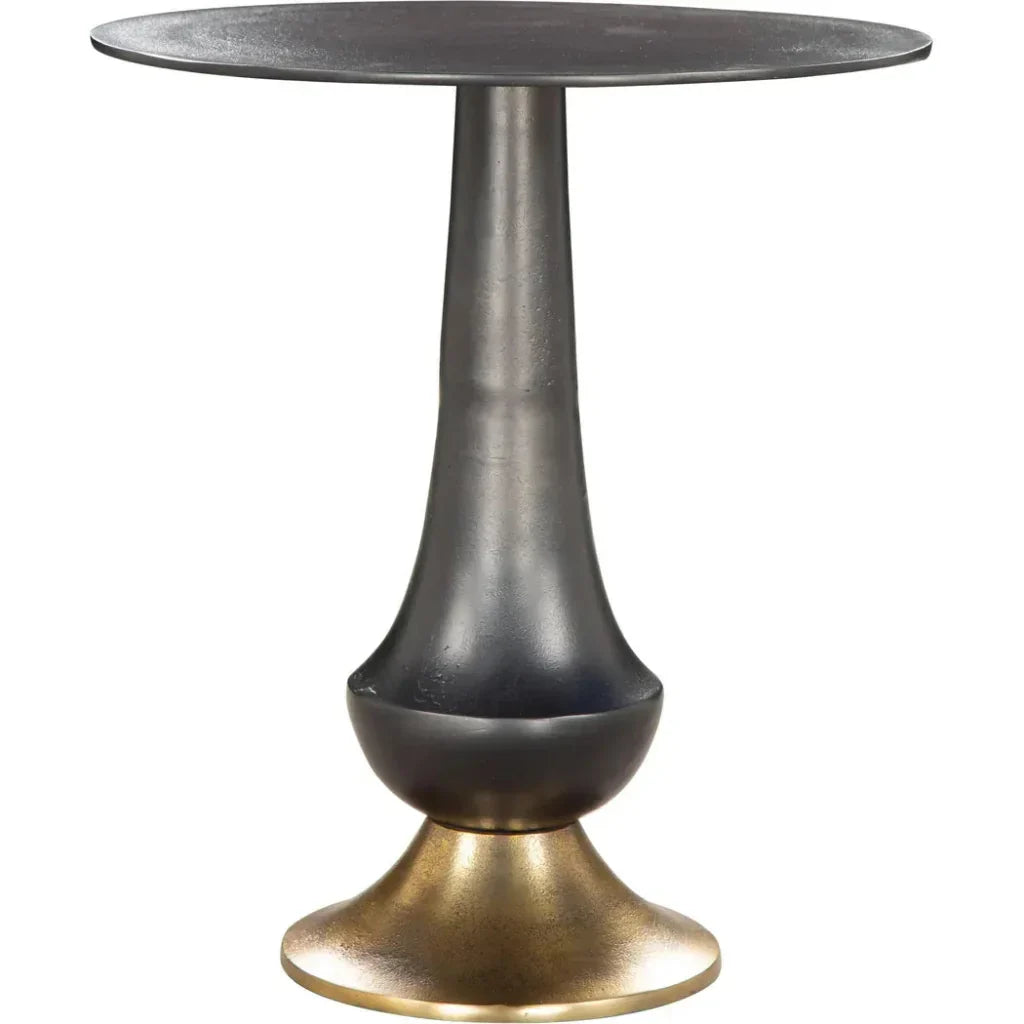 Tasse Aluminum Black Round Side Table - LOOMLAN - Zuo Modern - Side Tables