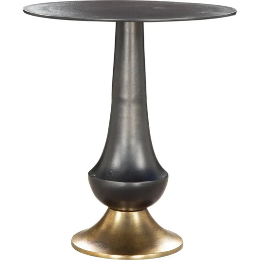 Tasse Aluminum Black Round Side Table - LOOMLAN - Zuo Modern - Side Tables