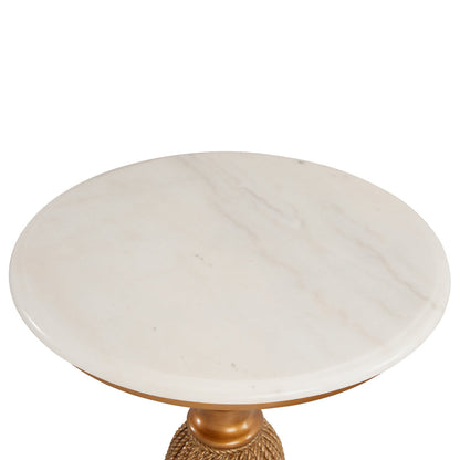 Tassel Marble Top Round Side Table