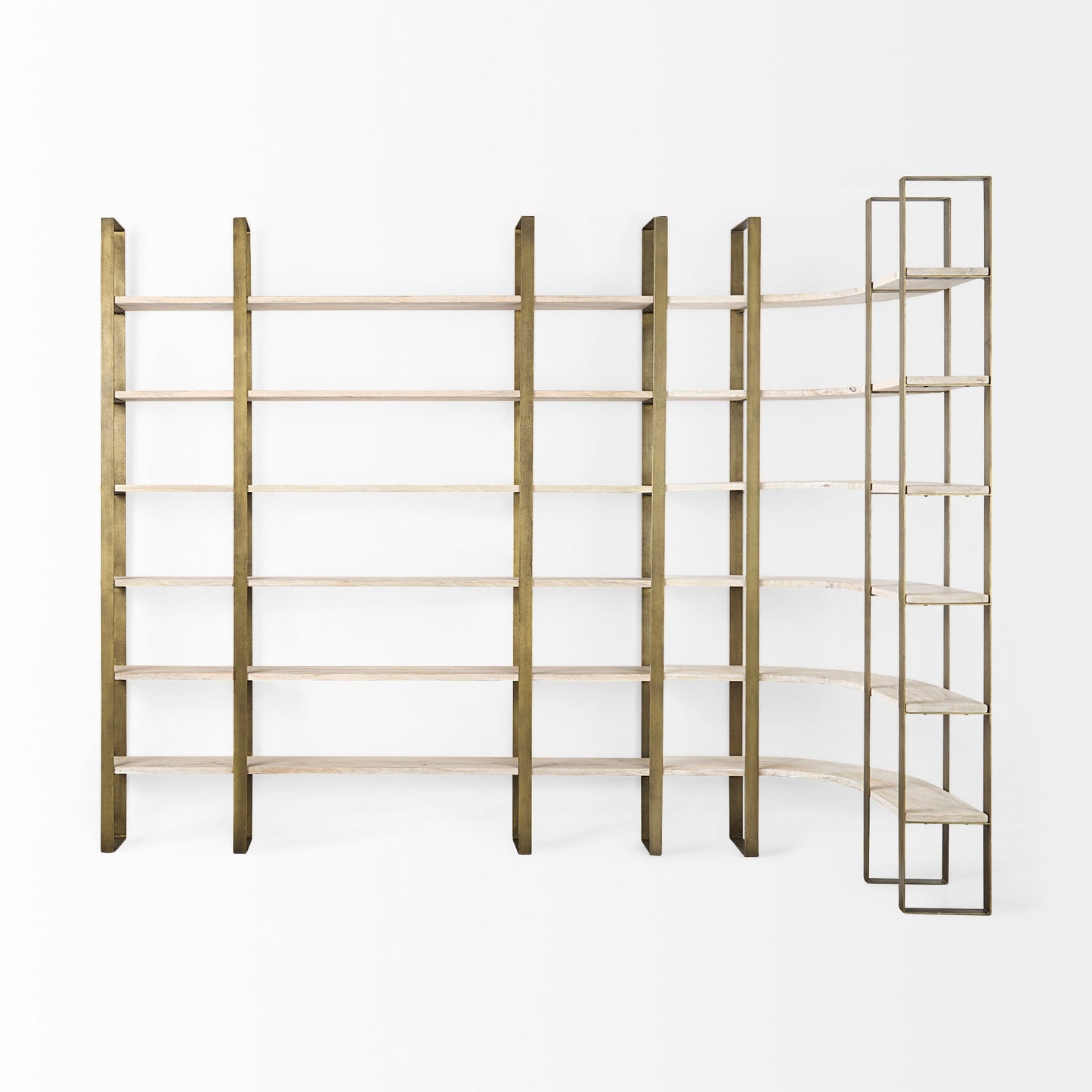 Taunton Black Iron Six Shelving Unit-Etageres-Mercana-LOOMLAN