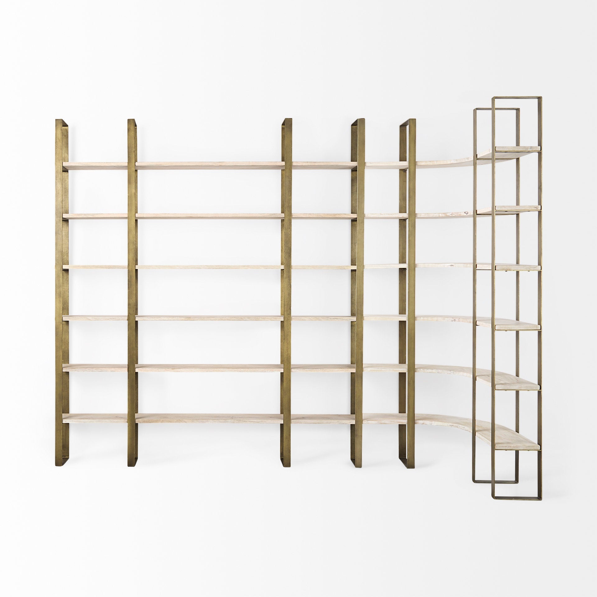 Taunton Black Iron Six Shelving Unit-Etageres-Mercana-LOOMLAN