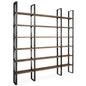 Taunton Black Iron Six Shelving Unit-Etageres-Mercana-Dark Brown-LOOMLAN