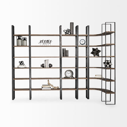 Taunton Black Iron Six Shelving Unit-Etageres-Mercana-LOOMLAN