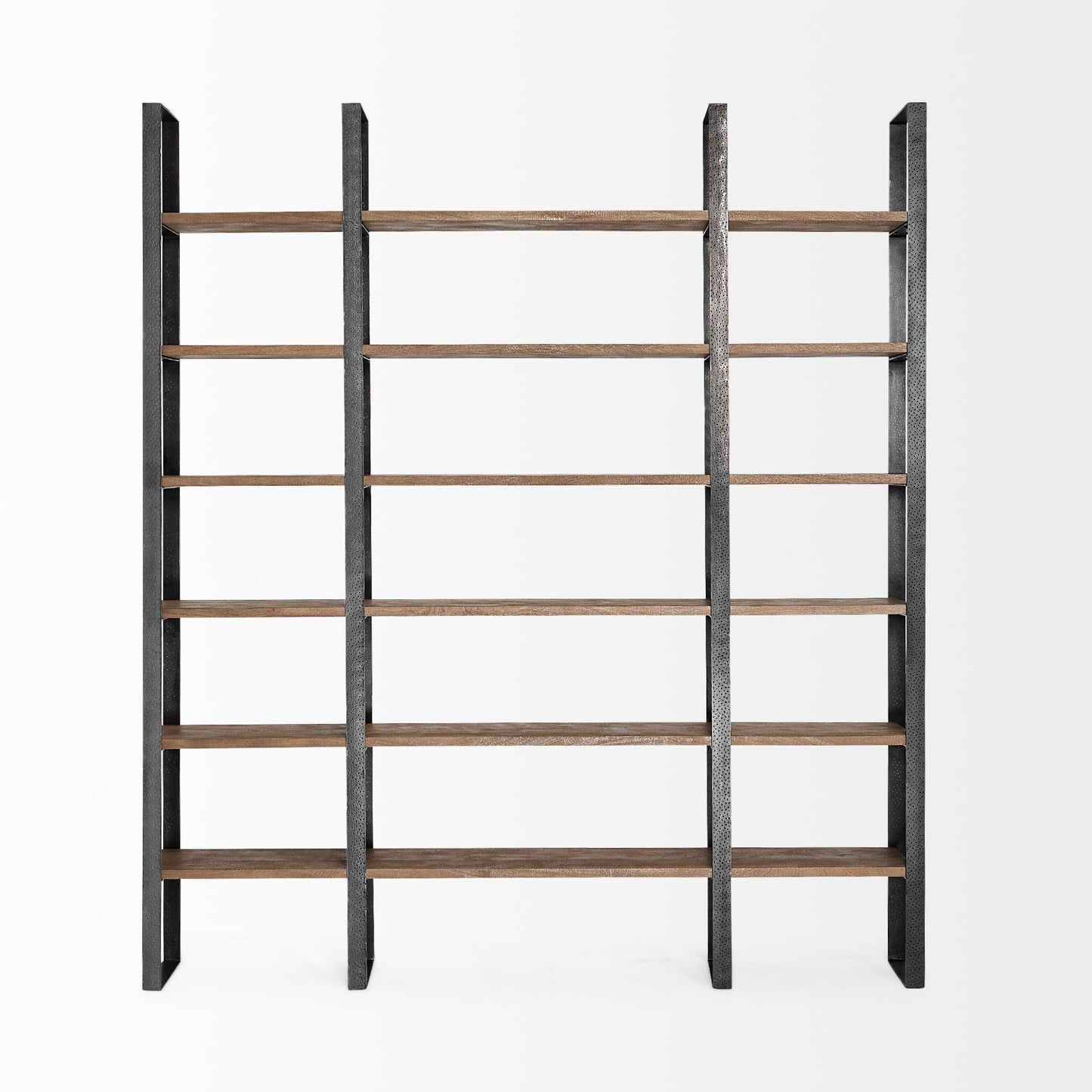 Taunton Black Iron Six Shelving Unit-Etageres-Mercana-LOOMLAN