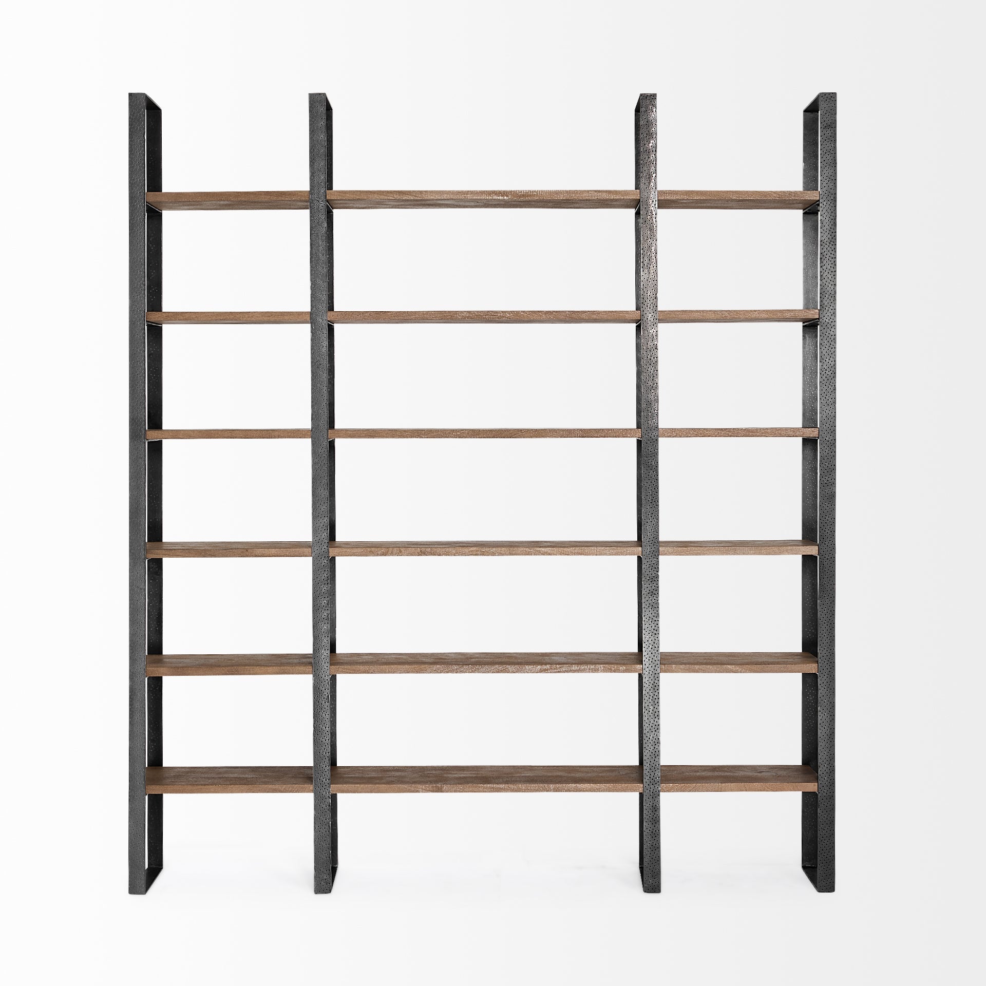 Taunton Black Iron Six Shelving Unit-Etageres-Mercana-LOOMLAN