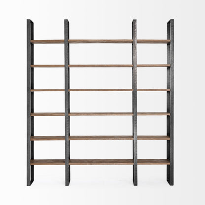 Taunton Black Iron Six Shelving Unit-Etageres-Mercana-LOOMLAN