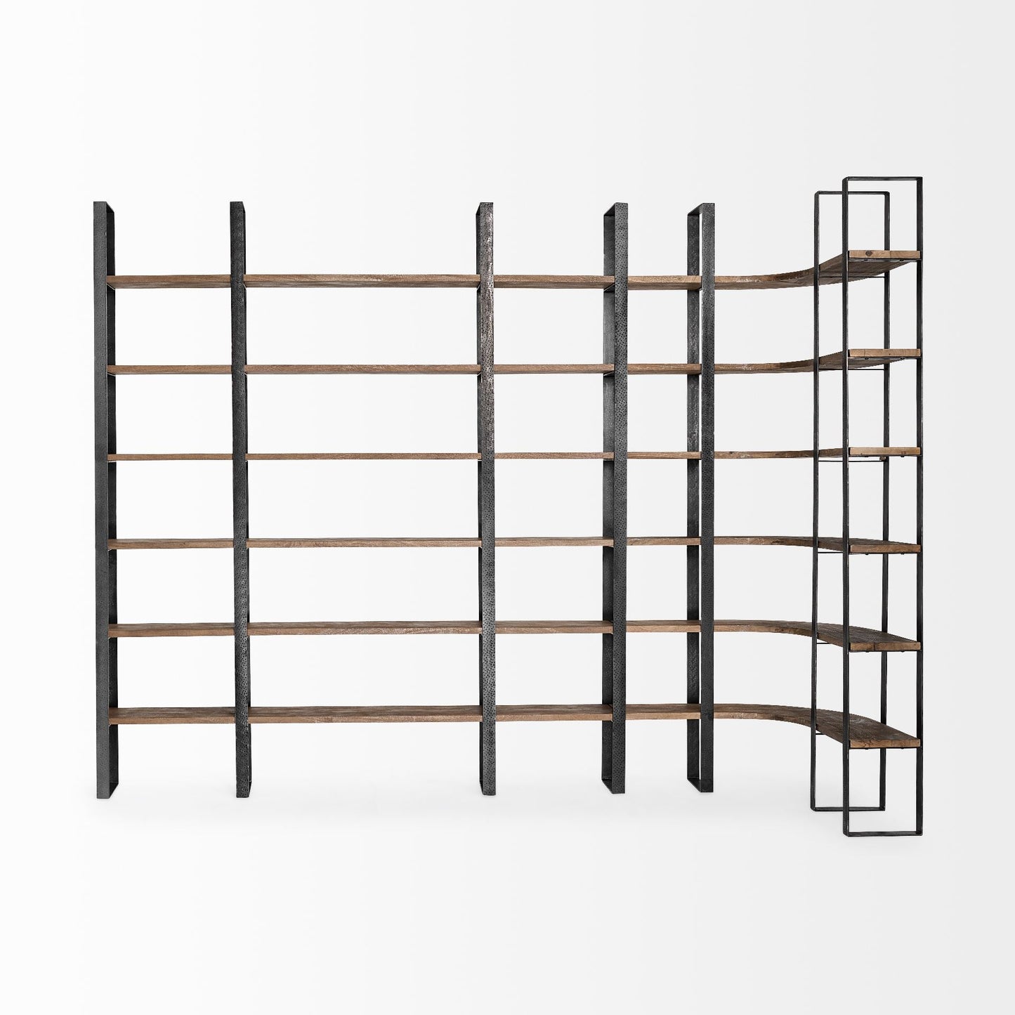 Taunton Black Iron Six Shelving Unit-Etageres-Mercana-LOOMLAN
