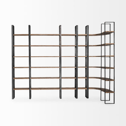 Taunton Black Iron Six Shelving Unit-Etageres-Mercana-LOOMLAN