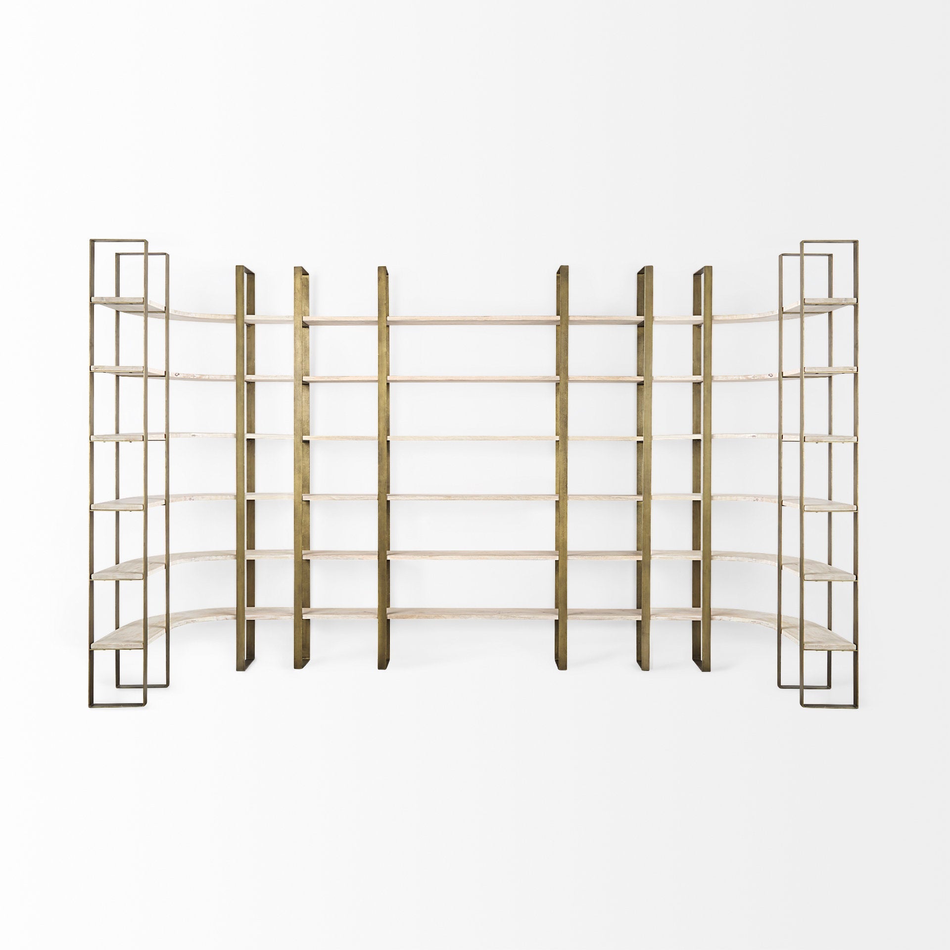 Taunton Black Iron Six Shelving Unit-Etageres-Mercana-LOOMLAN