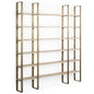 Taunton Black Iron Six Shelving Unit-Etageres-Mercana-Brown-LOOMLAN
