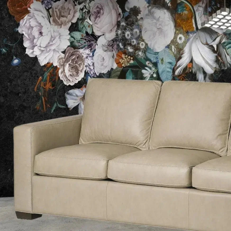 Taupe Leather Sofa Made In the USA - LOOMLAN - Uptown Sebastian - Sofas & Loveseats