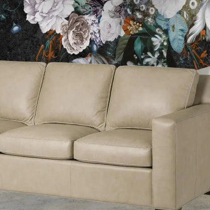 Taupe Leather Sofa Made In the USA - LOOMLAN - Uptown Sebastian - Sofas & Loveseats
