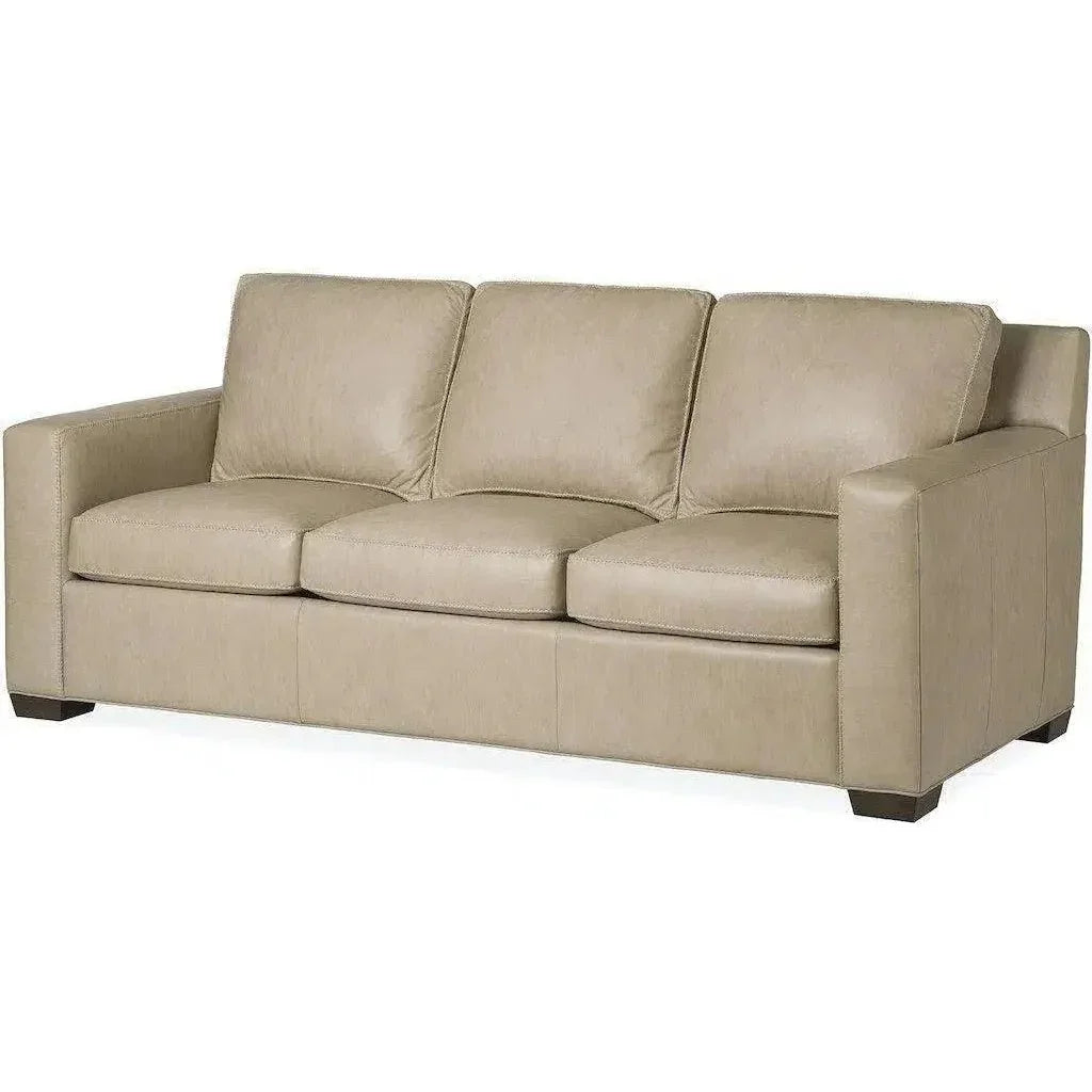 Taupe Leather Sofa Made In the USA - LOOMLAN - Uptown Sebastian - Sofas & Loveseats