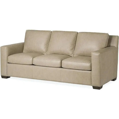 Taupe Leather Sofa Made In the USA - LOOMLAN - Uptown Sebastian - Sofas & Loveseats