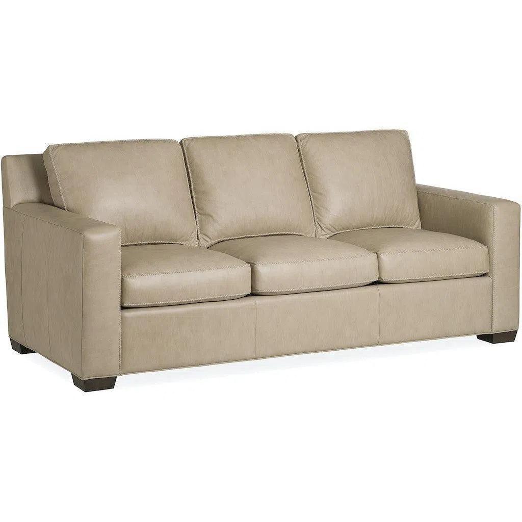Taupe Leather Sofa Made In the USA - LOOMLAN - Uptown Sebastian - Sofas & Loveseats