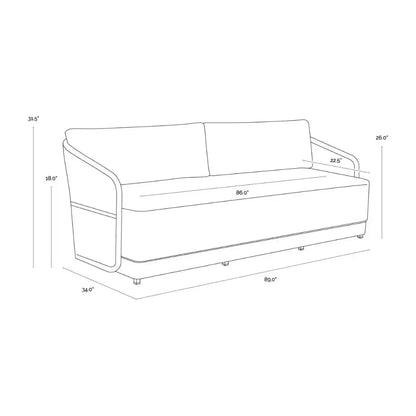 Tavira Fabric With Back Outdoor Couch - LOOMLAN - SUNPAN - Outdoor Sofas & Loveseats